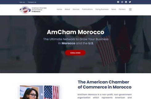 Aperçu du site Web d'AmCham Morocco