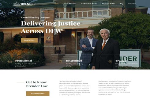 Aperçu du site Web de Brender Law Firm