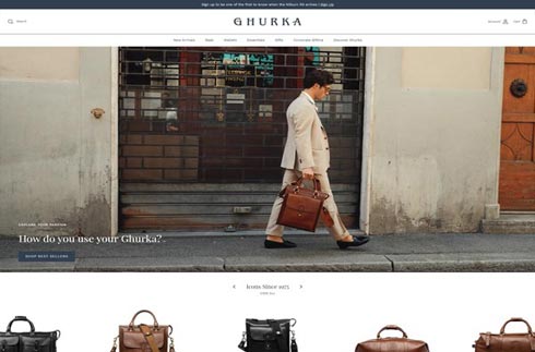 Aperçu de l'expérience e-commerce Ghurka